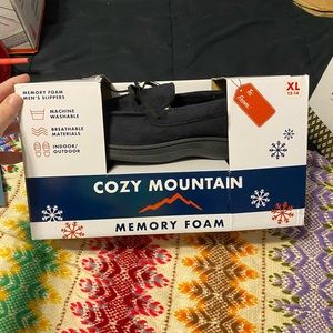 Mens | Cozy memory foam black outdoor indoor slippers